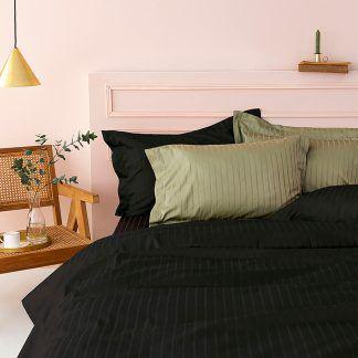 Palamaiki Σεντόνι Υπέρδιπλο 240x270 Sateen Riga BLACK