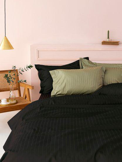 Palamaiki Σεντόνι Υπέρδιπλο 240x270 Sateen Riga BLACK
