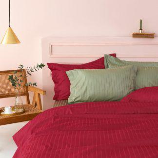 Palamaiki Σεντόνι Υπέρδιπλο 240x270 Sateen Riga BORDEAUX