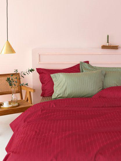 Palamaiki Σεντόνι Υπέρδιπλο 240x270 Sateen Riga BORDEAUX
