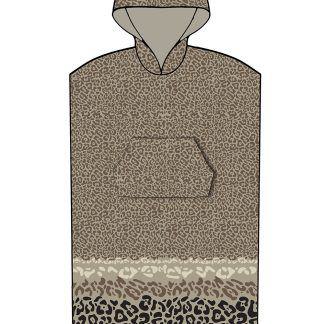 Palamaiki Poncho Θαλάσσης με κουκούλα LEOPARD BROWN Small - Medium