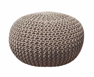 Πουφ Macrame με εσωτερικη γέμιση 70x70x45 Beige