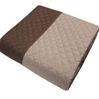 Κουβερλί Le Blanc Microfiber ULTRASONIC 90gr/m2 NEW ΜΕ ΡΕΛΙ ΚΑΦΕ - ΜΟΚΑ Σούπερ Υπερδιπλο 240Χ260
