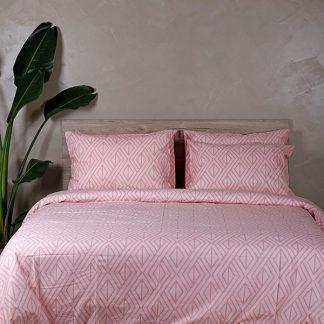 Sunshine Παπλωματοθήκη Cotton Feelings 2042 Pink Διπλή (200χ250)