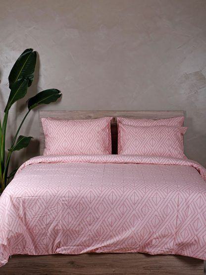 Sunshine Παπλωματοθήκη Cotton Feelings 2042 Pink Διπλή (200χ250)