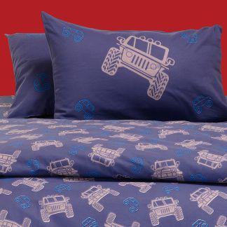 Melinen Home Σετ Μαξιλαροθηκεσ Trucks Blue Kids Line 50X70
