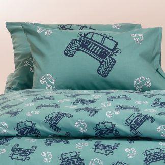 Melinen Home Σετ Μαξιλαροθηκεσ Trucks Aqua Kids Line 50X70