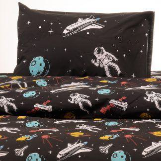 Melinen Home Σετ Μαξιλαροθηκεσ Planet Black Kids Line 50X70