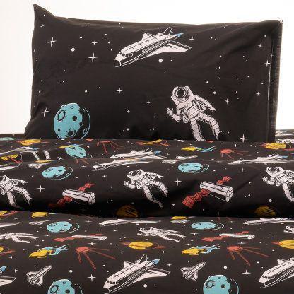 Melinen Home Σετ Μαξιλαροθηκεσ Planet Black Kids Line 50X70