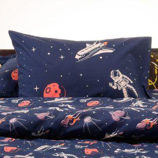 Melinen Home Σετ Μαξιλαροθηκεσ Planet Blue Kids Line 50X70
