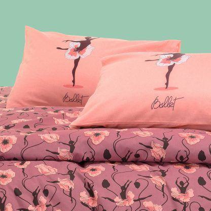 Melinen Home Σετ Μαξιλαροθηκεσ Dance Mauve Kids Line 50X70