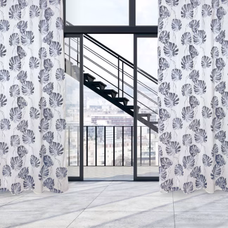 2177 Κουρτινα 140χ260 Με Τρουκς Γκρι, Εκρου