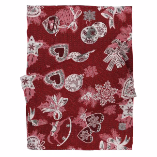 Christmas Τραπεζομαντηλο 140χ180 0626 Κοκκινο, Μπεζ