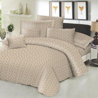 Ζεύγος μαξιλαροθήκες ΚΟΜΒΟΣ Cotton Line Printed Fern Beige 50x70