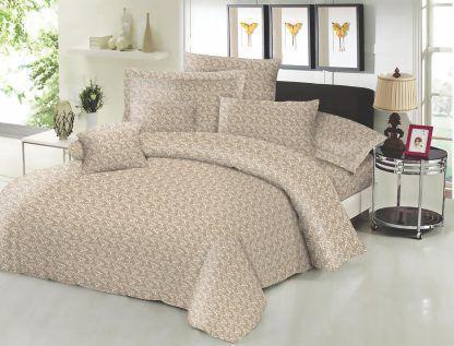 Ζεύγος μαξιλαροθήκες ΚΟΜΒΟΣ Cotton Line Printed Fern Beige 50x70