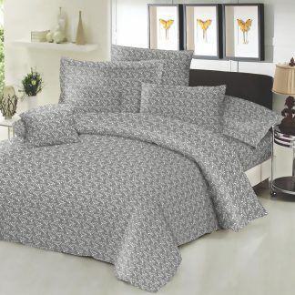 Ζεύγος μαξιλαροθήκες ΚΟΜΒΟΣ Cotton Line Printed Fern Grey 50x70