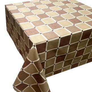Τραπεζομάντηλο ΚΟΜΒΟΣ Καρό Polycotton Design-2 Olive 140x220