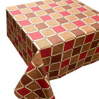 Τραπεζομάντηλο ΚΟΜΒΟΣ Καρό Polycotton Design-2 Red 140x220