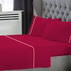 Σετ Σεντόνια Μονόχρωμα Με Φυτίλι Polycotton 50/50 TC144 Κερασί Μονά 170×270