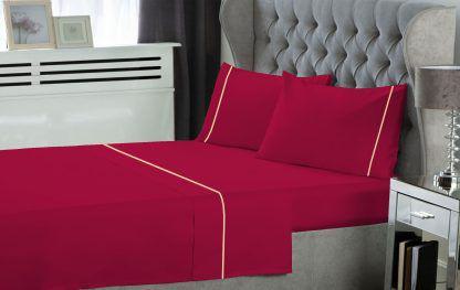 Σετ Σεντόνια Le Blanc Μονόχρωμα  με Φυτίλι Polycotton 50/50 TC144 Cherry Μονά 170x270