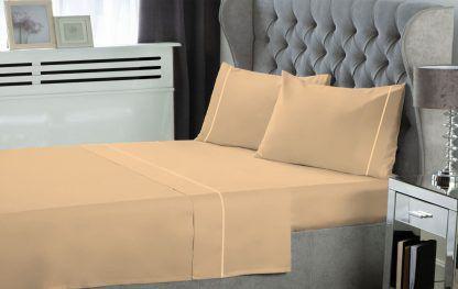 Σετ Σεντόνια Le Blanc Μονόχρωμα με Φυτίλι Polycotton 50/50 TC144 Sand Σούπερ Υπέρδιπλα 270x300
