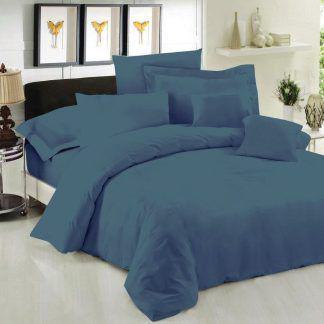 Σεντόνι Μεμονομένο LeBlanc Μονόχρωμο Polycotton 50/50 TC144 Dusty Blue Μονό με λάστιχο 100x200+35