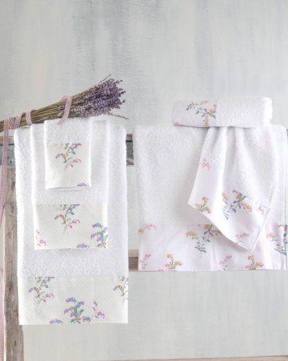 Rythmos Bouquet Λιλα - Σετ Πετσετεσ 3Τεμ. Σετ 3 Τεμαχιων (30X50, 50X90, 80X150) Συσκευασια Κουτιου