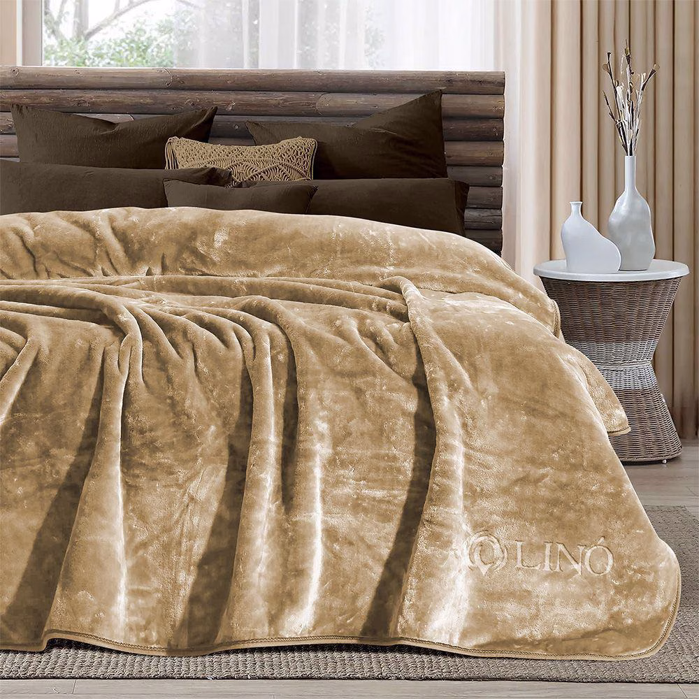 LINO ΚΟΥΒΕΡΤΑ VELLUT MOCCA 220X240 LINO ΚΟΥΒΕΡΤΑ VELLUT MOCCA 220X240