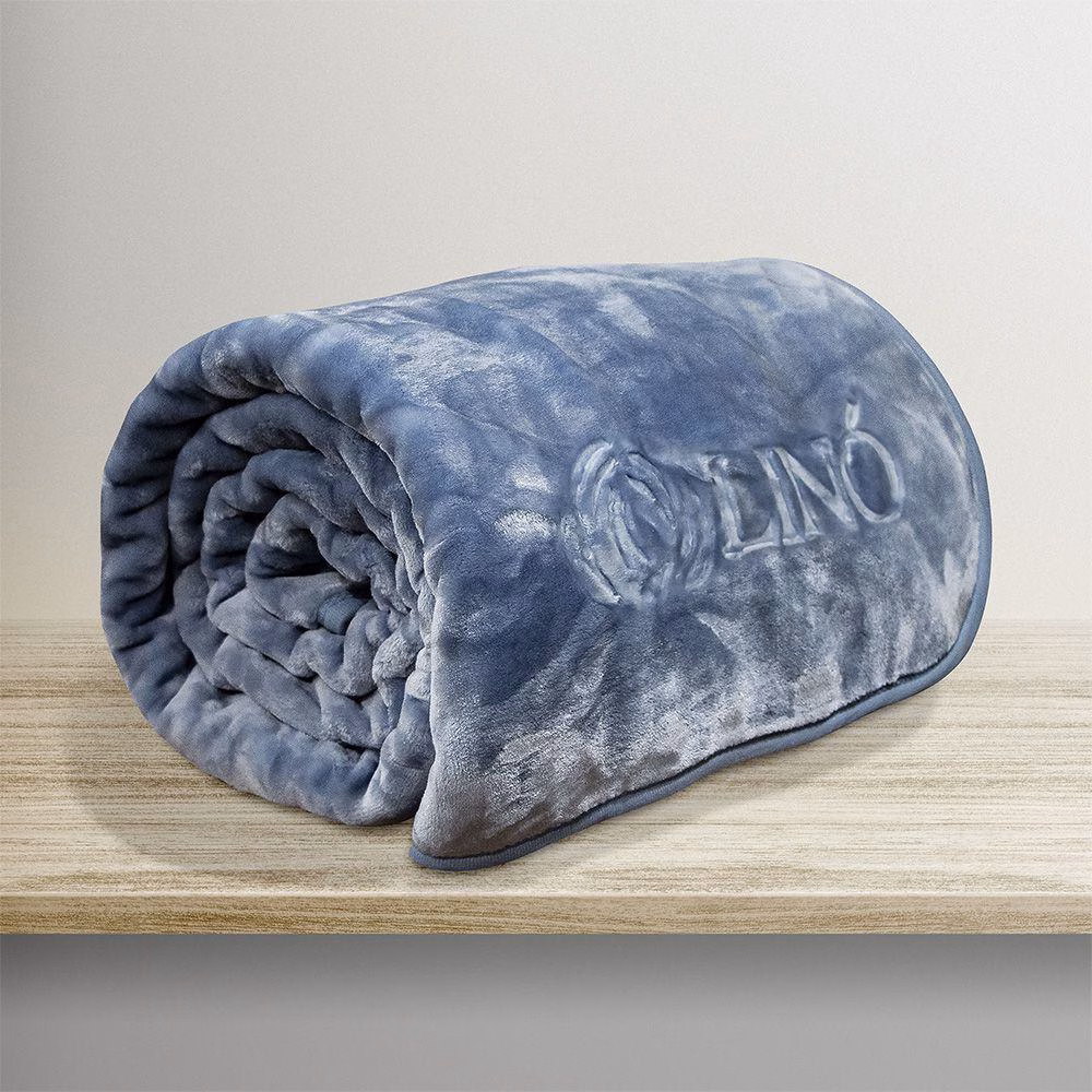 LINO ΚΟΥΒΕΡΤΑ VELLUT BLUE 220X240 LINO ΚΟΥΒΕΡΤΑ VELLUT BLUE 220X240