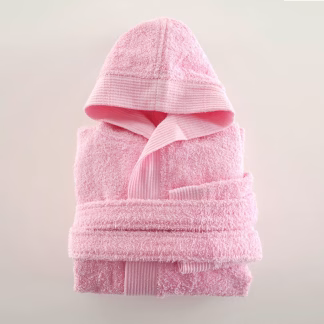 Twist - Ροζ Μπουρνουζι Παιδικο Με Κουκουλα Ροζ 12-14