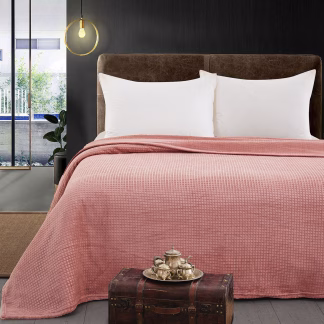 Κουβέρτα Μονόχρωμη Μονή Fleece Art 11551 160x220 Ροδακινί