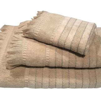 Πετσέτα Le Blanc Πεννιέ Ζακάρ 550gr/m2 PAROS Beige Προσώπου 50x90