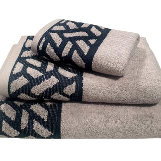 Πετσέτα Le Blanc Πεννιέ Ζακάρ 550gr/m2 MYKONOS Grey Προσώπου 50x90