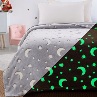 Κουβέρτα Μονή Φωσφορίζουσα Flash Art 6258 160x220 Γκρι