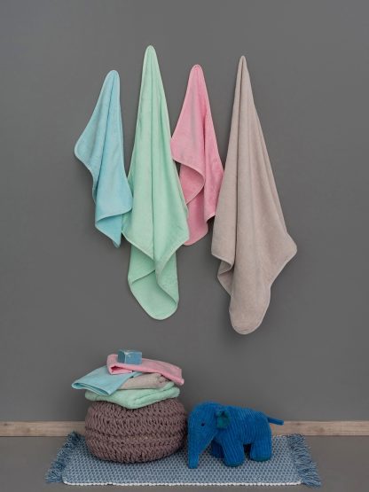 Palamaiki Σετ Πετσετες Βρεφικες 40x60 Baby Bath Robin Fog
