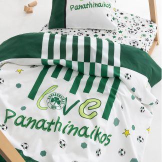 Palamaiki Σετ Σεντόνια Κούνιας Panathinaikos F.C. 130x170 FC11 Με Λάστιχο