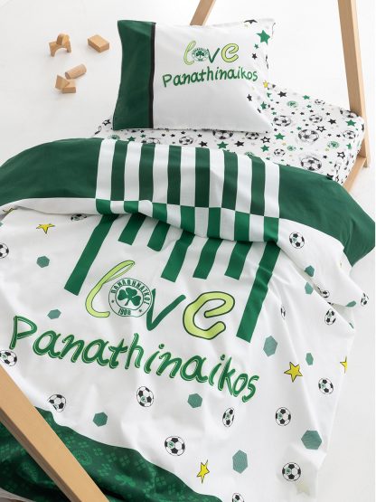 Palamaiki Σετ Σεντόνια Κούνιας Panathinaikos F.C. 130x170 FC11 Με Λάστιχο