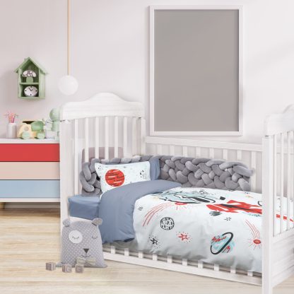 Das Baby Σετ Σεντονια Smile Digital 4851 Γκρι - Κοκκινο - Λευκο Γκρι - Κοκκινο - Λευκο