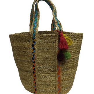 Τσάντα Θαλάσσης ΚΟΜΒΟΣ 50% Γιούτα - 50% Βαμβάκι Natural 40x50 - Design 2