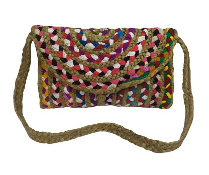 Τσάντα Θαλάσσης ΚΟΜΒΟΣ 50% Γιούτα - 50% Βαμβάκι Multicolor 25x35 - Design 3