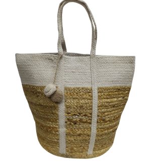 Τσάντα Θαλάσσης ΚΟΜΒΟΣ 100% Γιούτα Natural - Off White 40x50 - Design 10