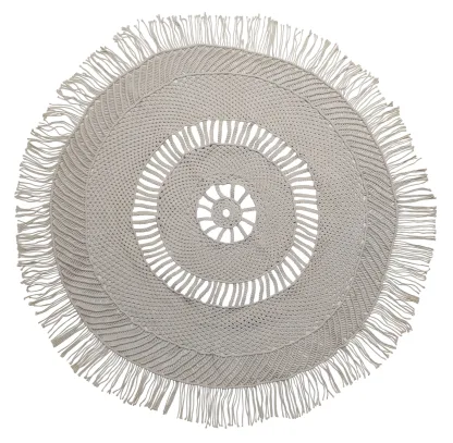 Χαλί Macrame ΚΟΜΒΟΣ Στρογγυλό 100% Cotton Natural Φ150