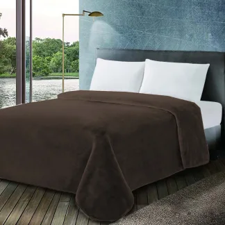Κουβέρτα ΚΟΜΒΟΣ Βελουτέ 600gr Μονή 160x220 Coffee Quartz