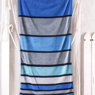 Rythmos Cabana Blue - Πετσετα Θαλασσης Βελουτε 86X160 Μπλε