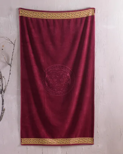 Rythmos Poseidon Bordeaux - Πετσετα Θαλασσης Βελουτε 86X160 Μπορντο