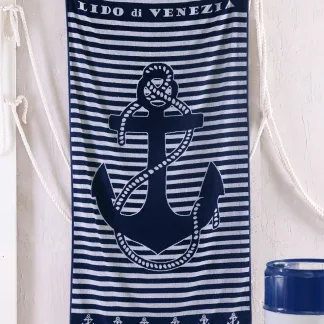 Rythmos Venecia - Πετσετα Θαλασσης Βελουτε 86X160 Μπλε