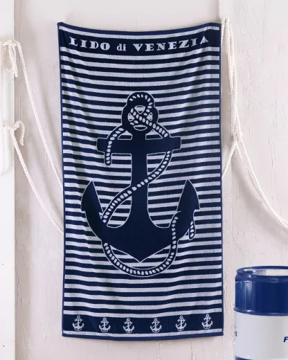 Rythmos Venecia - Πετσετα Θαλασσης Βελουτε 86X160 Μπλε