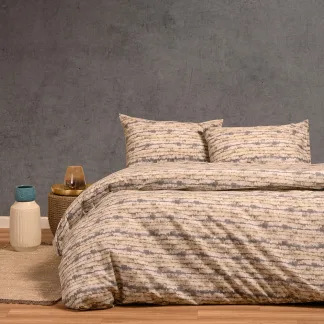 Melinen Home Παπλωματοθηκη Φανελενια Υπερδιπλη Ezra Grey (225X245) 225Χ245