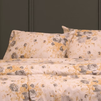 Σεντονι (σετ 3 Τεμ.) 160χ200+30 Peonia Grey Winter Line Mini