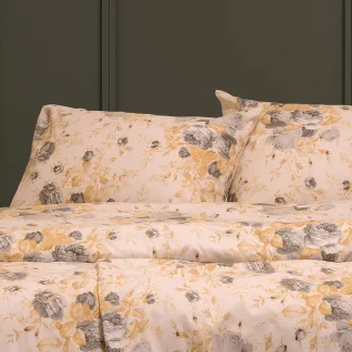 Melinen Home Σεντονι (Σετ 2 Τεμ.) 120Χ200 Peonia Grey Winter Line Mini 53X72cm